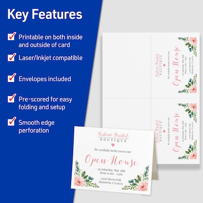 Avery Textured Genral Use Note Cards, White, 50/Pack (03379)