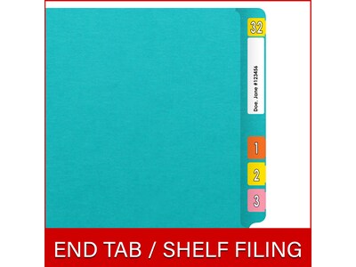 Medical Arts Press Heavy-Duty End Tab File Folder, Straight Cut, Letter Size, Light Blue, 40/Box (S-09459-LBL)