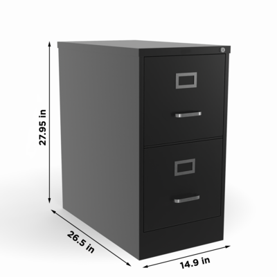 Quill Brand® 2-Drawer Vertical File Cabinet, Locking, Letter, Black, 26.5"D (28882D)