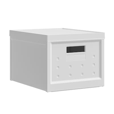 Techni Mobili Storage Box with Lid, Plastic, White, 2/Pack (RTA-SBX200)