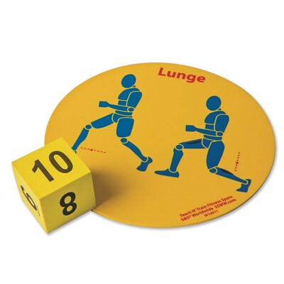 S&S Fitness Spot Markers & Dice, Assorted Colors, 22/Pack (W12469)