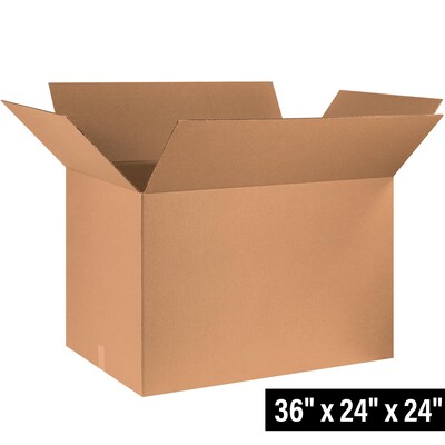 36 x 24 x 24 Shipping Boxes, 32 ECT, Brown, 5/Bundle (362424)