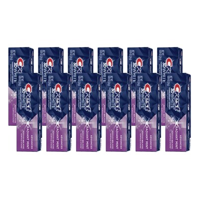 Crest 3D White Toothpaste, 0.85 oz Travel Size Tube, 12 Tubes/Dispensit Box, 12 Dispensit Boxes/Cart