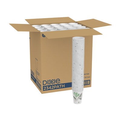 Dixie Pathways Poly Paper Hot Cups, 12 oz., White, 1000/Carton (2342PATH)