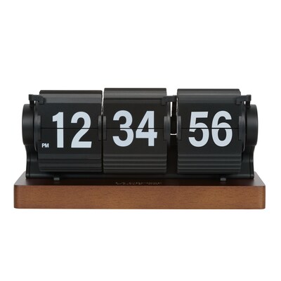 La Crosse Clock Rollins Mechanical Black Flip Analog Quartz Tabletop Clock (536-526B)