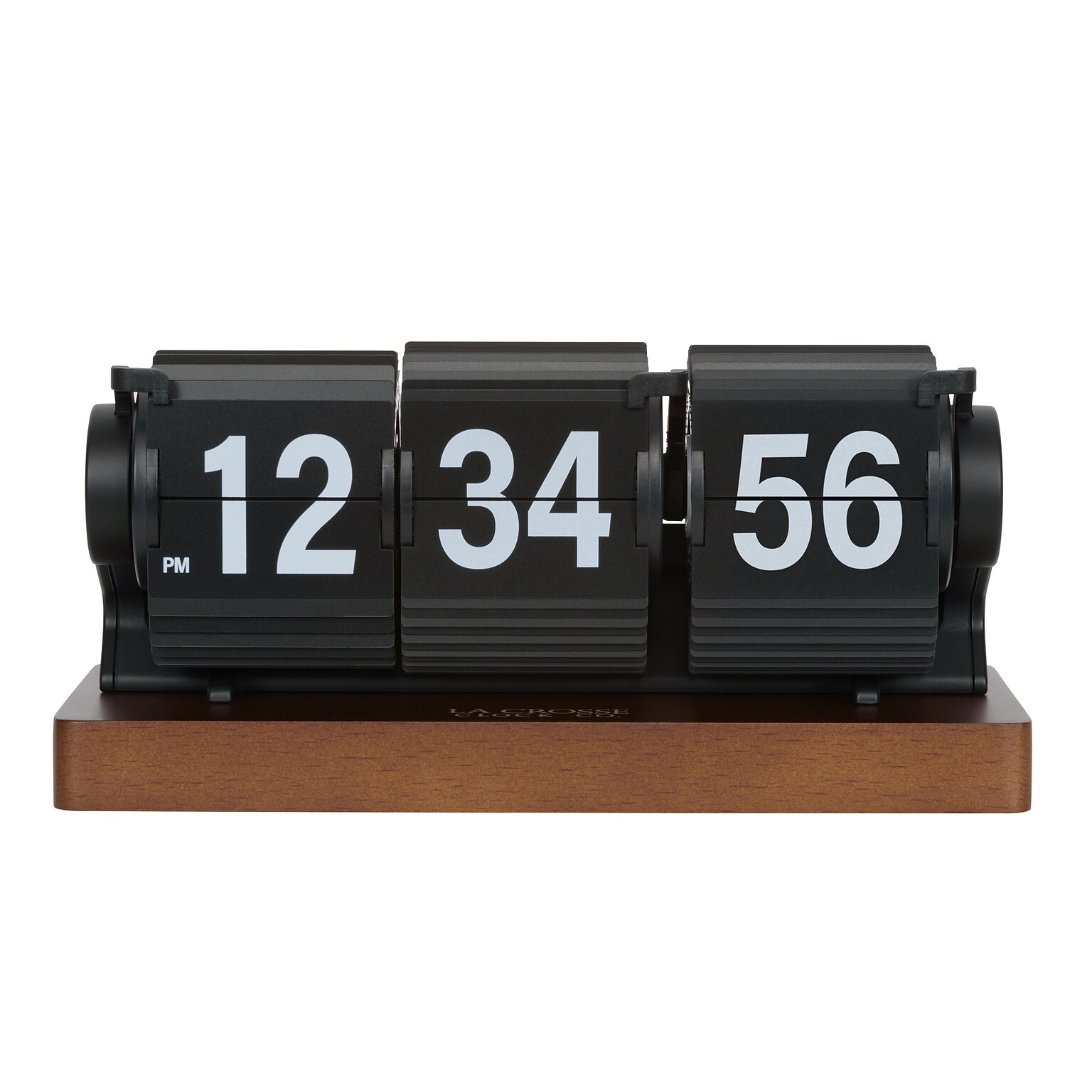 La Crosse Clock Rollins Mechanical Black Flip Analog Quartz Tabletop Clock (536-526B)