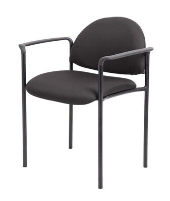 Boss® B9501 Series Fabric Stacking Chairs With Arms; Black