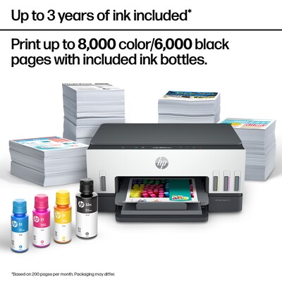 HP Smart Tank 6001 Wireless Color All-in-One Ink Tank Printer Scan, Copy, 2 Years Ink Included, AI Enabled (2H0B9A)