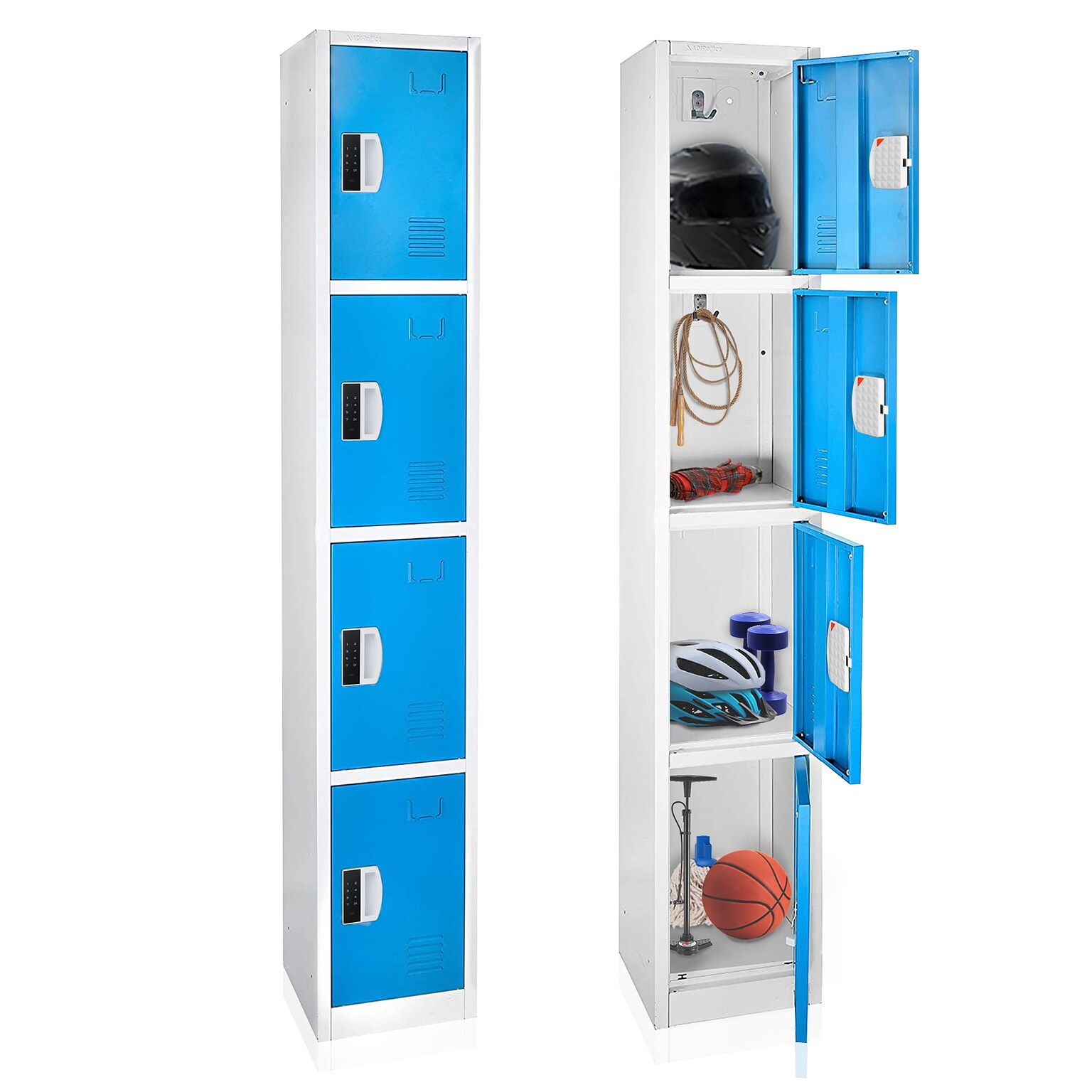 AdirOffice 72H 4-Tier Blue Storage Locker (ADI629-204-BLU-DL)