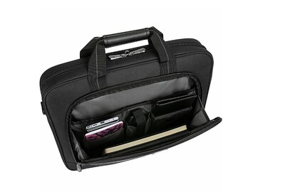 Targus Classic Slim Laptop Briefcase, Black Polyester (TCT027US)