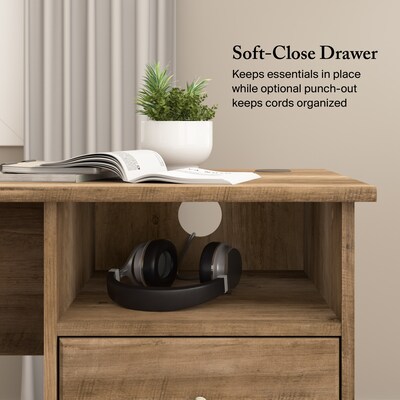 Bush Furniture Cabot 60"W Wood L-Shaped Computer Desk, Reclaimed Pine (WC31530K)