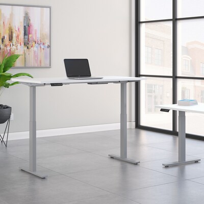 Bush Business Furniture Move 60 Series 72"W Electric Height Adjustable Standing Desk, White (M6S7230WHSK)