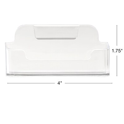 Excello Global Products Horizontal Card Holder, 3" x 2", Horizontal, Table Top/Countertop, Clear Plastic, 2/Pack