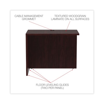 Alera Valencia Series U and L Groupings in Mahogany, Reversible Return/Bridge Shell, 36"W (VA353624MY)