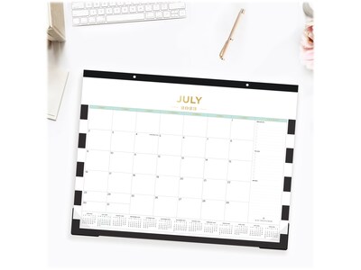 2023-2024 Blue Sky Day Designer Rugby Stripe 22 x 17 Academic Monthly Desk Pad Calendar (142536)