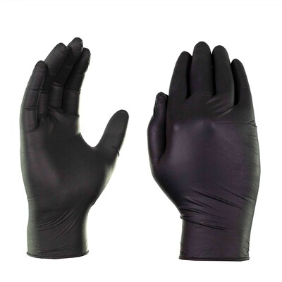 GloveWorks GPNB Nitrile Industrial Grade Gloves, XL, Powder/Latex Free, Black, 100/Box (GPNB48100)