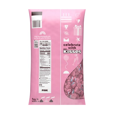 HERSHEYS KISSES Milk Chocolate Candy Bulk Bag, Pink Foils, 60 oz., 400/Bag (HEC14209)
