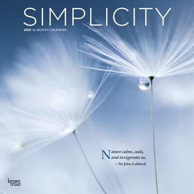2025 BrownTrout Simplicity 12 x 24 Monthly Square Wall Calendar, (9781975477790)