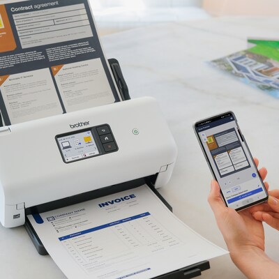 Brother ADS-3350W Wireless Duplex Overhead Document Scanner, White