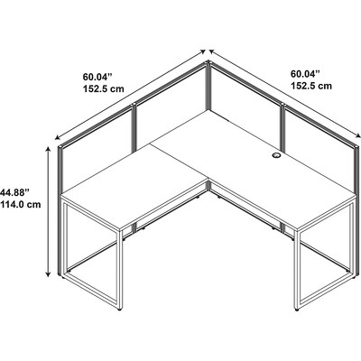 Bush Business Furniture Easy Office 60"W L-Shaped Cubicle Workstation, Mocha Cherry (EOD360MR-03K)