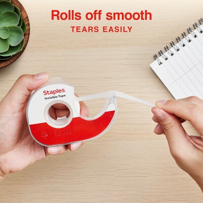 Staples® Invisible Tape Caddies, 3/4" x 11.1 yds, 4/Pack (52384-P4D)
