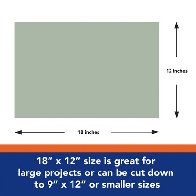 Tru-Ray 12" x 18" Construction Paper, Gray, 50 Sheets/Pack, 5 Packs/Bundle (PAC103059-5)