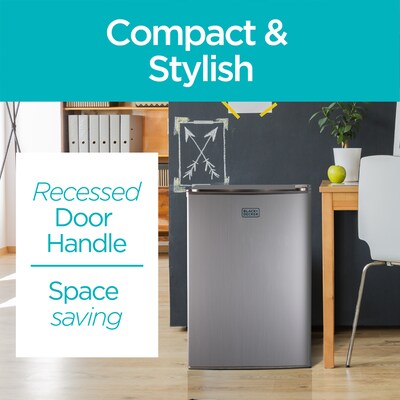 Black & Decker Adjustable Shelves Refrigerators w/Freezer, 2.5 Cu. Ft., Silver (BCRK25V)