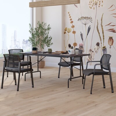 Quill Brand® Folding Table, 72"L x 30"W, Walnut (27096/51255)