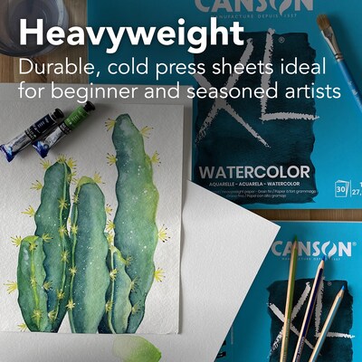 Canson XL Series Watercolor Paper, 18.25 x 24.25, White, 50 Sheets/Box (MCXC100511153)
