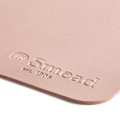 Smead Small Vegan Leather Anti-Slip Desk Pad, 23.6" x 13.7", Light Pink (SMD64839)