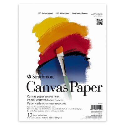 Strathmore 200 Series, 9 x 12 Canvas Pad, 10 Sheets/Pad, 3 Pads/Bundle (STTP253091-3)