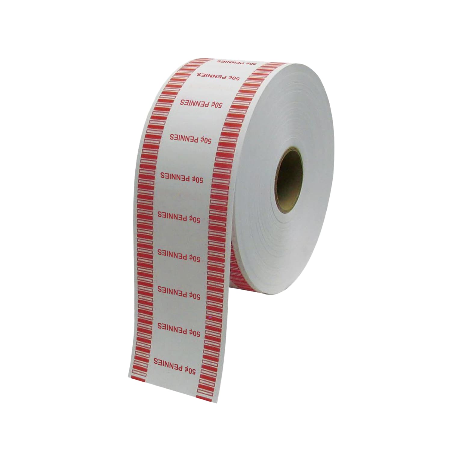 CONTROLTEK 50¢ Penny Automatic Coin Wrapper Roll, White/Red, 8 Rolls/Carton (575034)