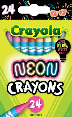 Crayola Neon Crayons, Assorted Colors, 24/Pack (52-2998)