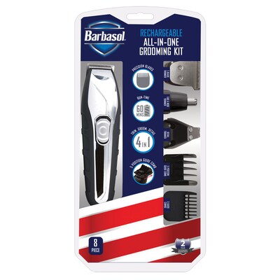 Barbasol Rechargeable All-in-1 Men’s Grooming Kit, 7-Piece (CBT1-5500-CHM)