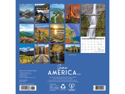 2025 Willow Creek Scenic America 7" x 7" Monthly Wall Calendar (48238)