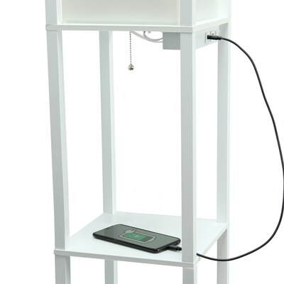Creekwood Home Classix 62.5" Floor Lamp with Rectangular Shade, White (CWF-3009-WH)