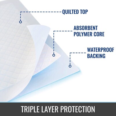 DMI Disposable Incontinence Pads, 36 x 36, 50 Pads/Pack, 2/Pack (560-7097-1900KI)
