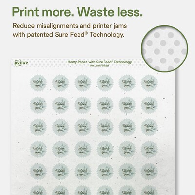 Avery Hemp Wraparound Band Laser/Inkjet Multipurpose Labels, 1.5" x 3.5", Off-White (200/Pack)