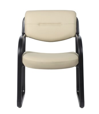 Boss LeatherPlus Guest Chair with Sled Base, Beige (B9529-BG)
