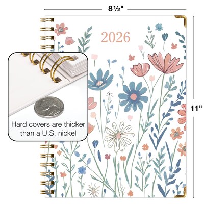 2026 Global Printed Products 8.5" x 11" Weekly & Monthly Planner, Paperboard Cover, Colorful Botanicals (FSHN-CY26-8511-30)