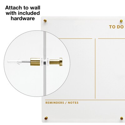 Excello Brands Acrylic Dry-Erase Planning Board, 20" x 30", Gold Print (ACRYLBRD-TOD20X30-GLD)