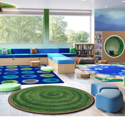 Joy Carpets Feeling Natural Nylon 7'7" Round Machine Tufted Rug, Pine (1972E-04)