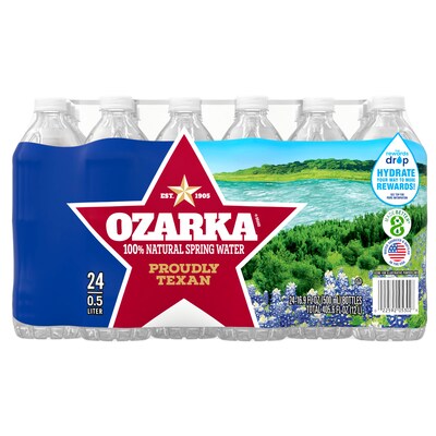 Ozarka 100% Natural Spring Water, Regular Flavor, 16.9 oz.,  24/Carton (11476724)