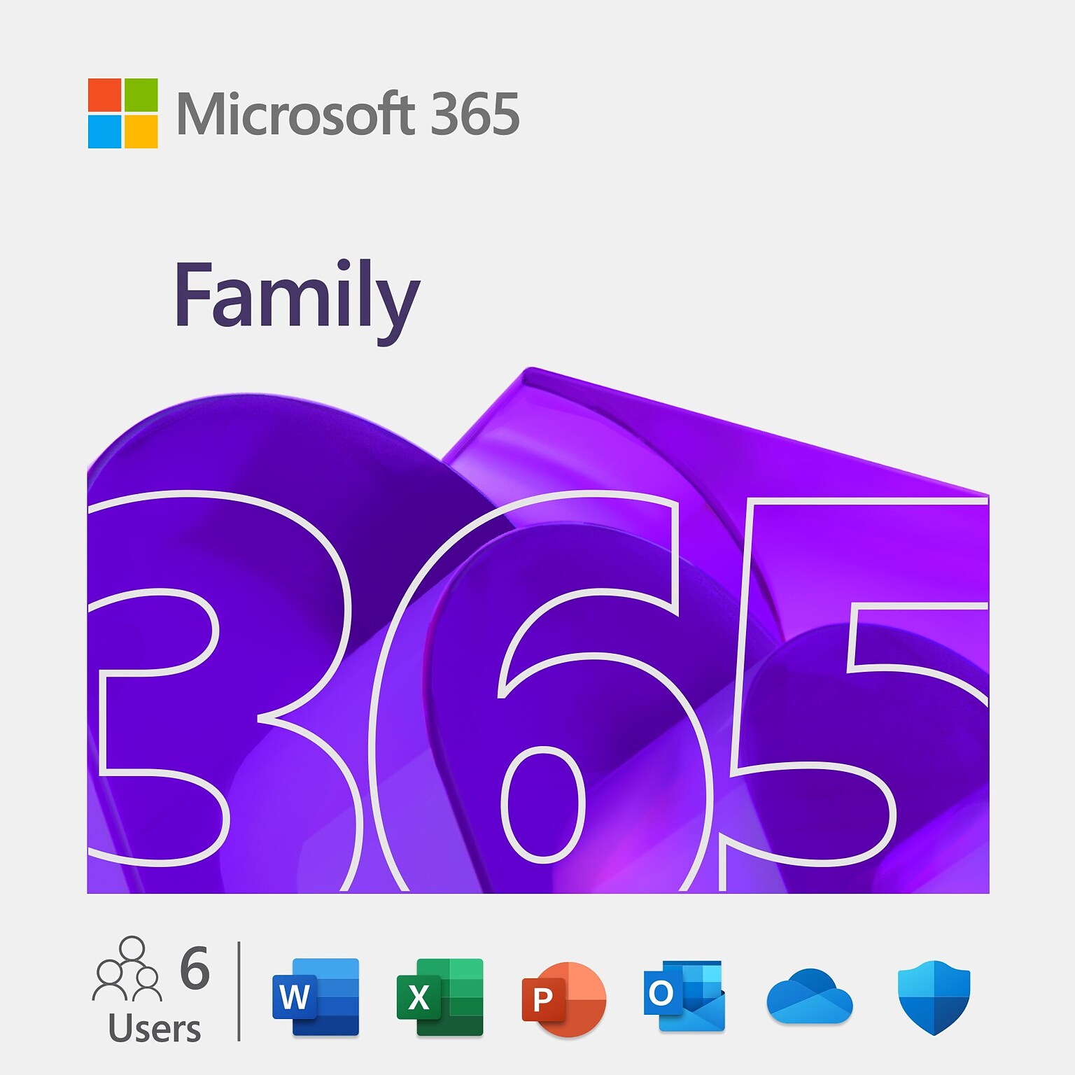 Microsoft 365 Family 12-Month Subscription for Windows/Mac/Android/iOS,  6 Users, Download  (6GQ-00091)