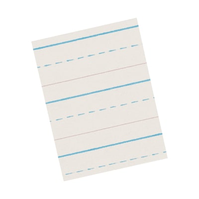 Pacon 8.5" x 11" Newsprint Handwriting Paper, 1/2" x 1/4" x 1/4" Ruled, 500 Sheets/Pack, 3 Packs (PAC2696-3)