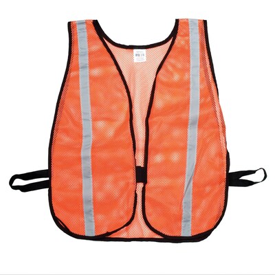 Mutual Industries MiViz High Visibility Sleeveless Safety Vest, Orange, One Size (16300-53-1000)