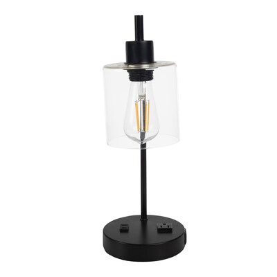 Lavish Home 16.14" LED Table Lamp with USB Ports, Black, 2/Set (72-LMPDKIND-1B-2)