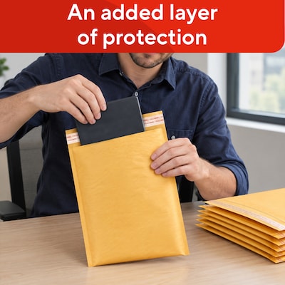 Quill Brand® 9.25" x 11" Self-Sealing Bubble Mailer, #2, 25/Carton (ST56647B)