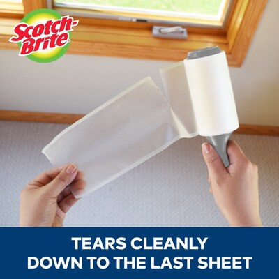 Scotch-Brite Plastic Lint Roller, Light Gray, 48 Sheets/Roll (830RS-48)