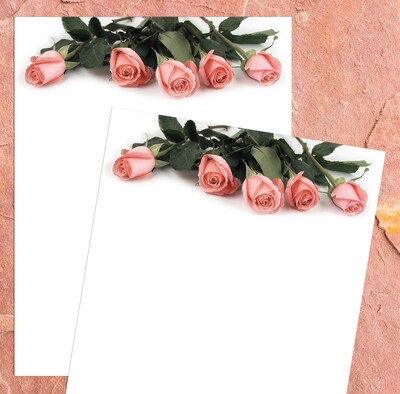 Great Papers! Pink Rose Petals Letterhead, Multicolor, 80/Pack (2013192)